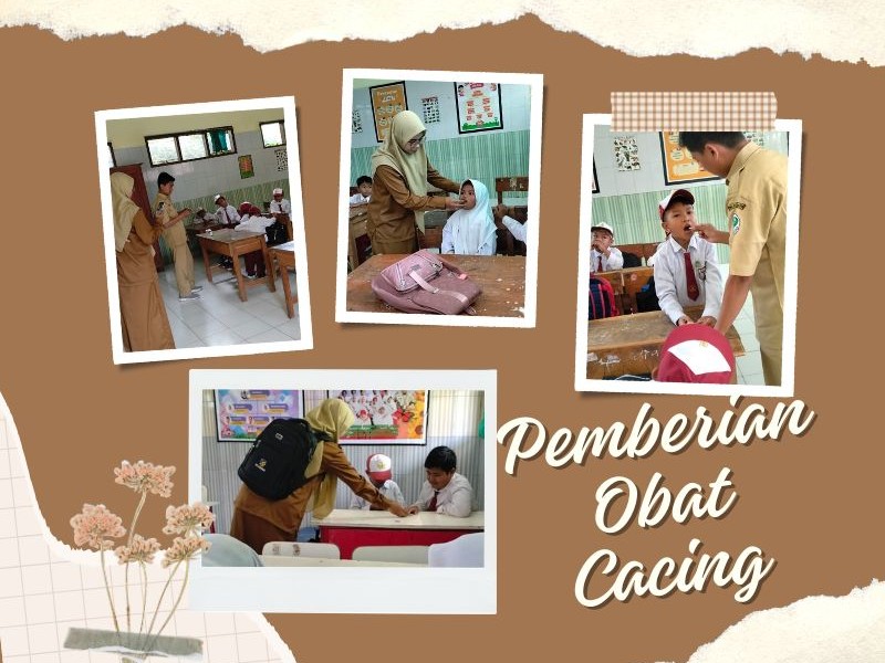 PEMBERIAN OBAT CACING OLEH PETUGAS KESEHATAN PUSKESMAS BANYUGLUGUR